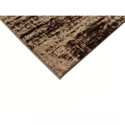 Abstrakter Stückteppich 140x190 cm DEMIAN - braun / weiß / schwarz