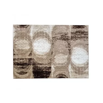 Abstrakter Stückteppich 80x150 cm DEMIAN - braun / weiß / schwarz