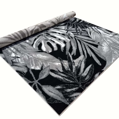 Gemusterter Stückteppich 140x190 cm DEMIAN - grau / schwarz