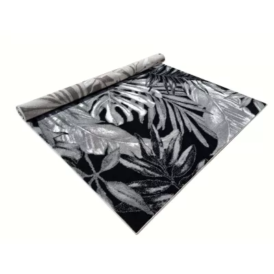 Gemusterter Stückteppich 140x190 cm DEMIAN - grau / schwarz