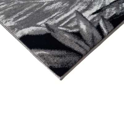 Gemusterter Stückteppich 140x190 cm DEMIAN - grau / schwarz