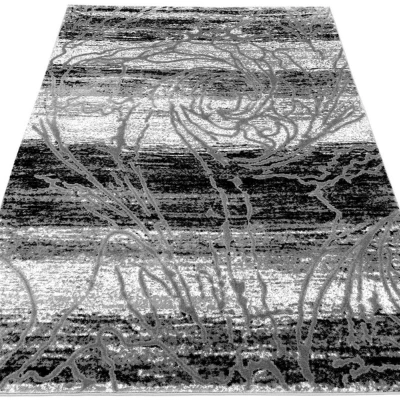 Moderner Stückteppich 200x290 cm DEMIAN - grau / schwarz / weiß