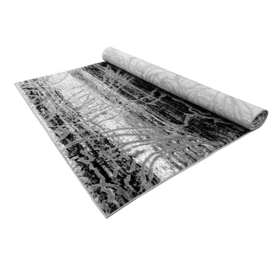 Moderner Stückteppich 200x290 cm DEMIAN - grau / schwarz / weiß