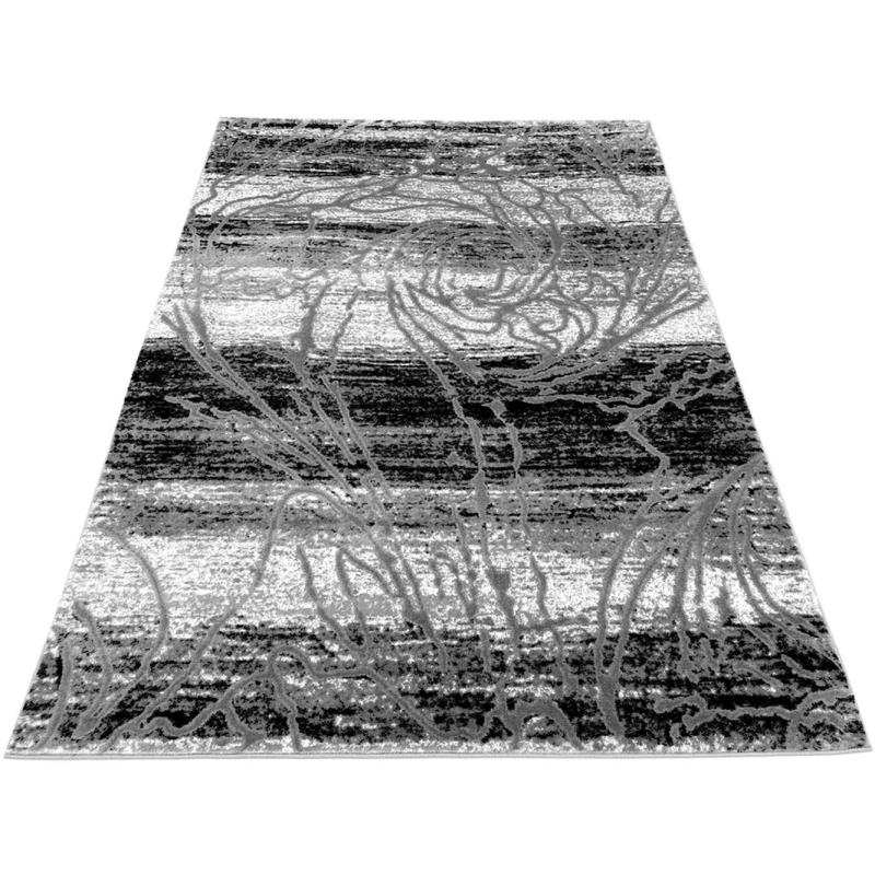 Moderner Stückteppich 140x190 cm DEMIAN - grau / schwarz / weiß