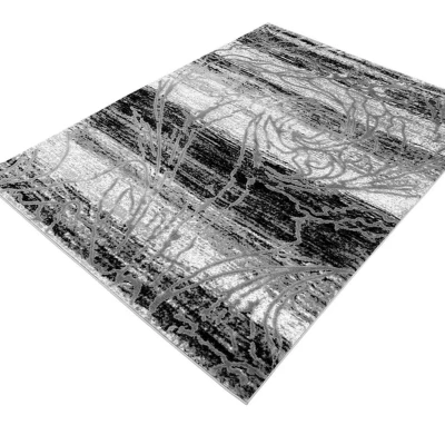 Moderner Stückteppich 140x190 cm DEMIAN - grau / schwarz / weiß