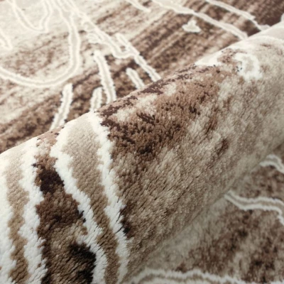 Moderner Stückteppich 140x190 cm DEMIAN - beige / braun