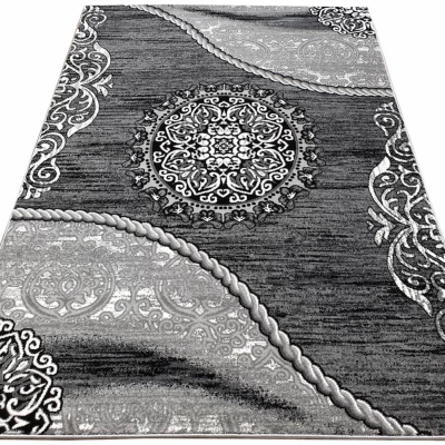 Teppich 200x290 cm DEMIAN mit Ornamenten - grau/weiß