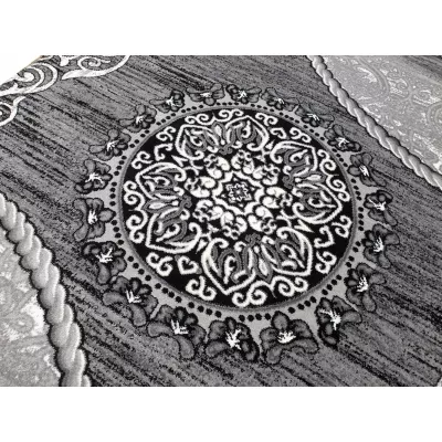Teppich 200x290 cm DEMIAN mit Ornamenten - grau/weiß