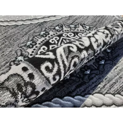 Teppich 200x290 cm DEMIAN mit Ornamenten - grau/weiß
