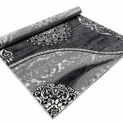 Teppich 200x290 cm DEMIAN mit Ornamenten - grau/weiß