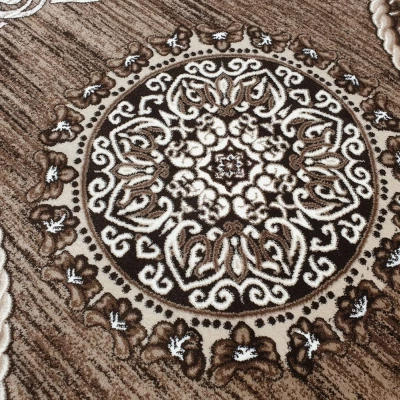 Teppich 160x220 cm DEMIAN mit Ornamenten - braun/weiß