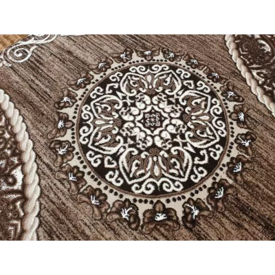 Teppich 160x220 cm DEMIAN mit Ornamenten - braun/weiß