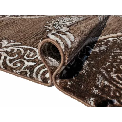 Teppich 120x170 cm DEMIAN mit Ornamenten - braun/weiß