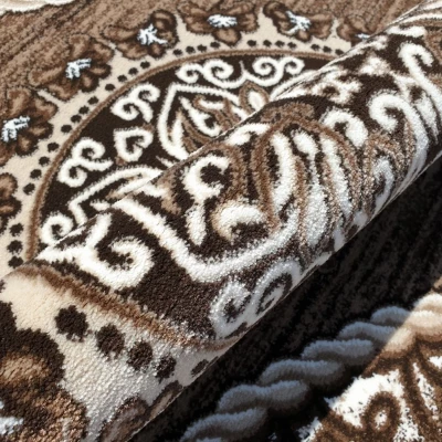 Teppich 120x170 cm DEMIAN mit Ornamenten - braun/weiß