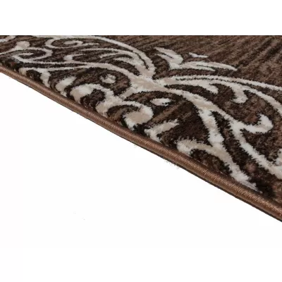 Teppich 80x150 cm DEMIAN mit Ornamenten - braun/weiß