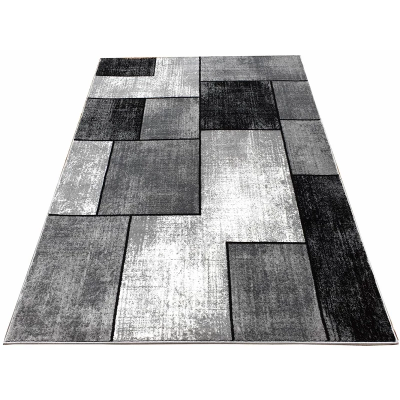Teppich 200x290 cm DEMIAN - grau / schwarz / weiß