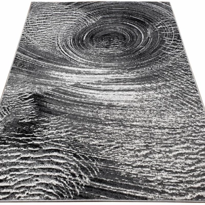 Abstrakter Stückteppich 140x190 cm DEMIAN - grau/weiß