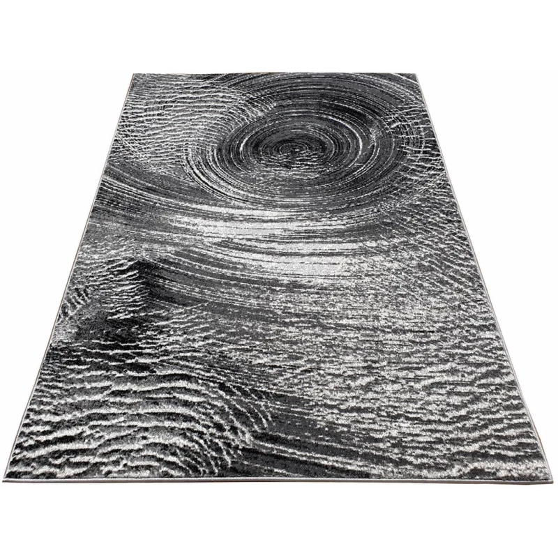 Abstrakter Stückteppich 140x190 cm DEMIAN - grau/weiß