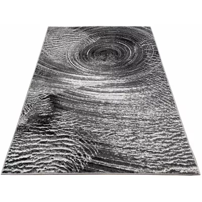 Abstrakter Stückteppich 140x190 cm DEMIAN - grau/weiß