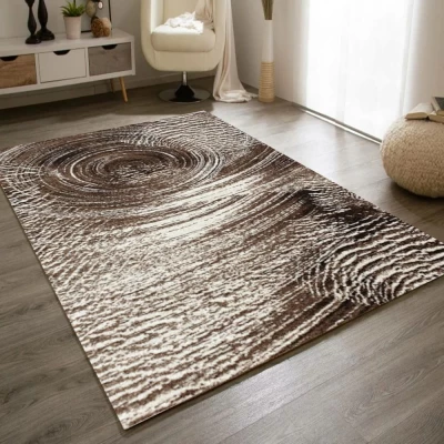 Abstrakter Stückteppich 140x190 cm DEMIAN - braun / beige