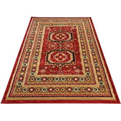 Orientalischer Stückteppich 160x220 cm ASTOR - rot / beige