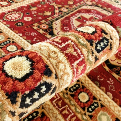 Orientalischer Stückteppich 140x190 cm ASTOR - rot / beige