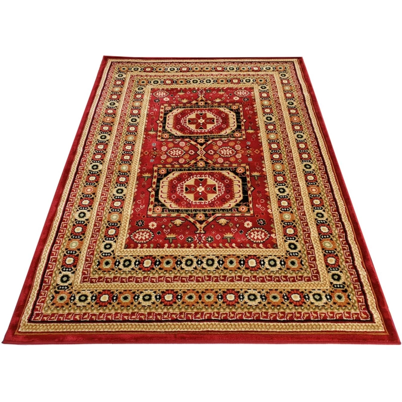 Orientalischer Stückteppich 140x190 cm ASTOR - rot / beige