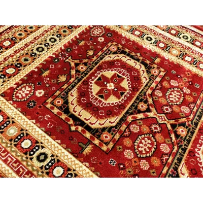 Orientalischer Stückteppich 140x190 cm ASTOR - rot / beige