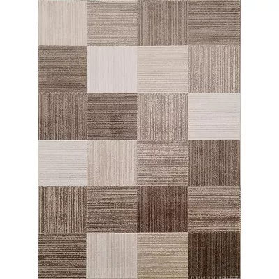 Rechteckiger Stückteppich 80x150 GALT 4 - beige / braun