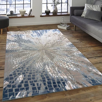 Rechteckiger Stückteppich 160x230 GALT 8 - grau/blau