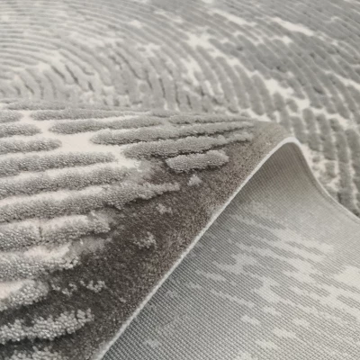 Moderner Stückteppich 80x150 GALT 9 - grau/weiß