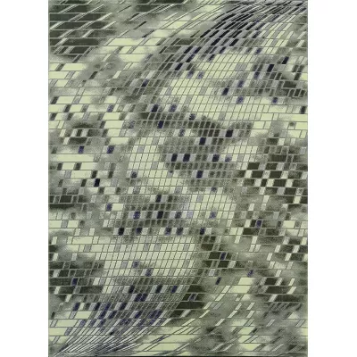 Moderner Stückteppich 80x150 GALT 10 - grau/blau