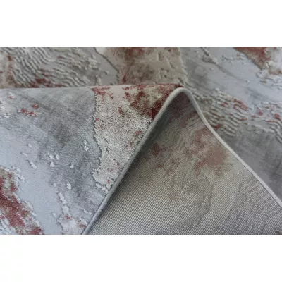 Rechteckiger Stückteppich 140x190 COVINA 1 - weiß / grau / rot