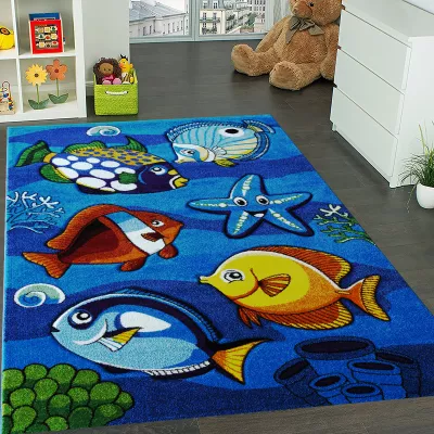 Kinderzimmerteppich 120x180 DORRIS 2 - blau