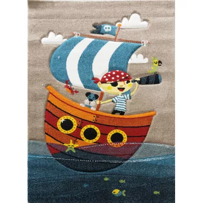 Kinderteppich 120x180 DORRIS 9 - blau/beige