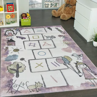 Kinderteppich 140x190 DORRIS 11 - rosa