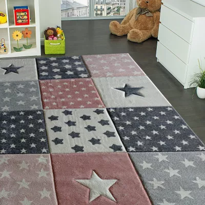 Kinderzimmer Teppich 120x180 DORRIS 13 - grau/rosa