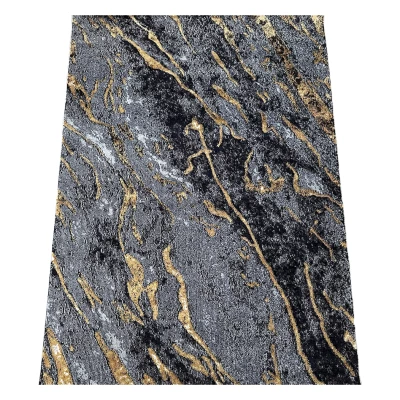 Rechteckiger Teppich 200x290 COALINGA 2 - gold / grau / schwarz