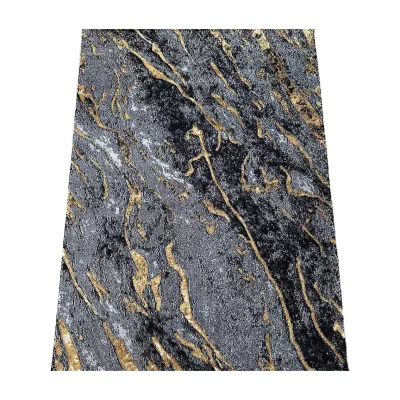 Rechteckiger Teppich 160x220 COALINGA 2 - gold / grau / schwarz