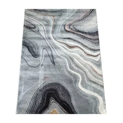 Rechteckiger Teppich 120x180 COALINGA 2 - grau / weiß