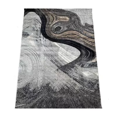 Rechteckiger Teppich 200x290 COALINGA 2 - grau / schwarz / gold