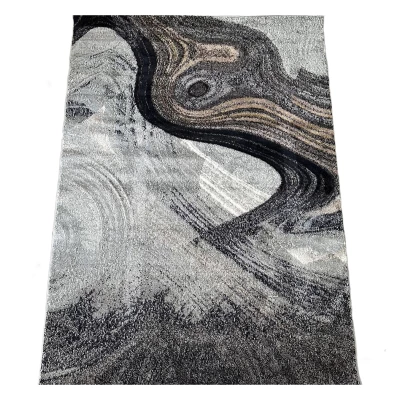 Rechteckiger Teppich 120x180 COALINGA 2 - grau / schwarz / gold