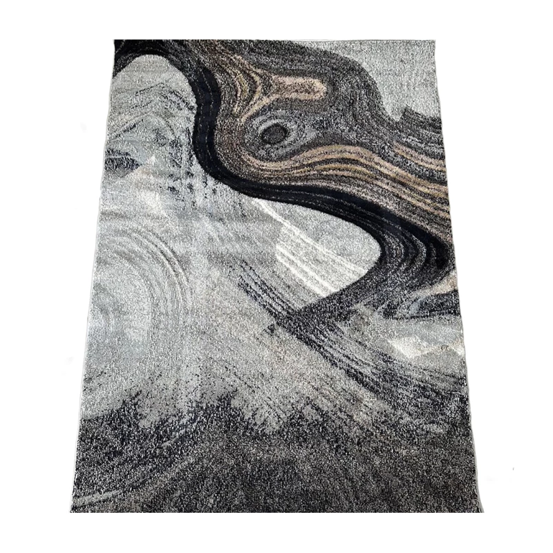 Rechteckiger Teppich 120x180 COALINGA 2 - grau / schwarz / gold