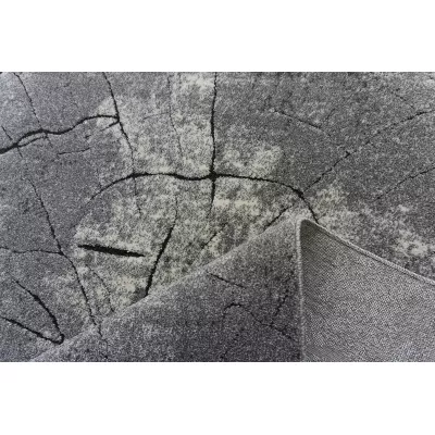 Runder Stückteppich 160x160 BRAWLEY 8 - grau/weiß