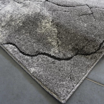 Rechteckiger Teppich 60x100 BRAWLEY 8 - grau / weiß