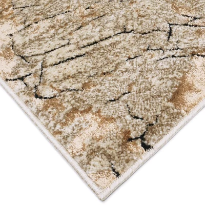 Stück Teppich mit abstraktem Muster 60x100 BRAWLEY 1 - beige / braun