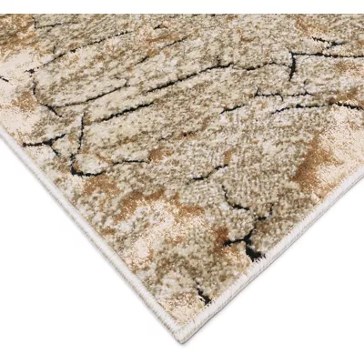 Stück Teppich mit abstraktem Muster 80x150 BRAWLEY 1 - beige / braun