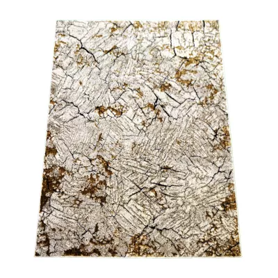 Stück Teppich mit abstraktem Muster 140x190 BRAWLEY 1 - beige / braun