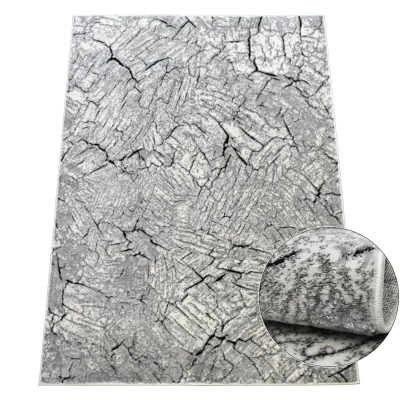 Stück Teppich mit abstraktem Muster 80x150 BRAWLEY 1 - grau / weiß