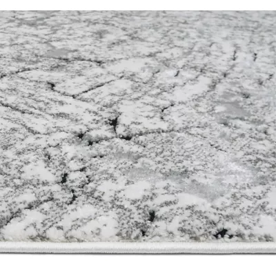 Stück Teppich mit abstraktem Muster 200x290 BRAWLEY 1 - grau / weiß
